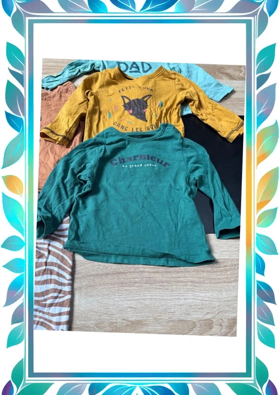 Lot met langarm T-shirt en een 9 maanden pyjama – photo 4